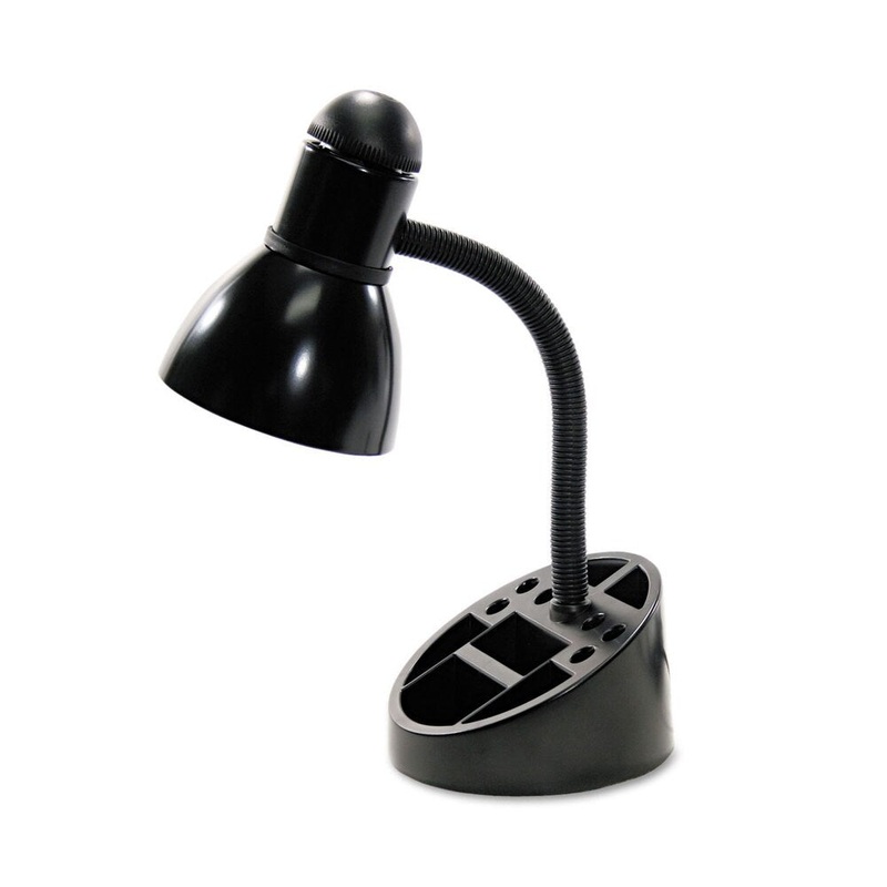 Ledu Organizer Incandescent Desk Lamp 16 inches High Black