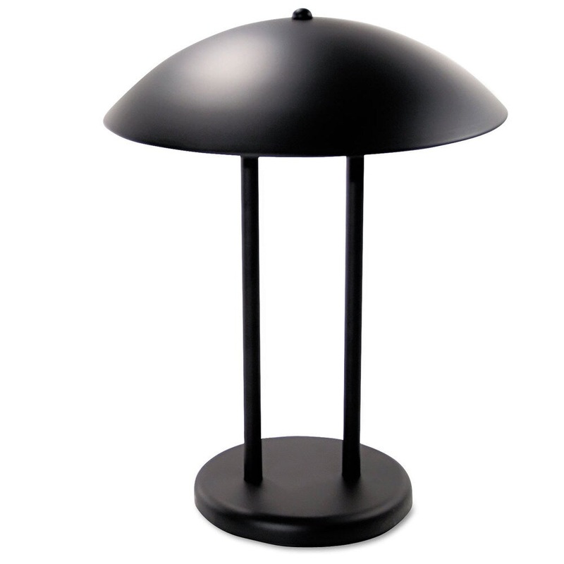 Ledu Two-Pole Dome Incandescent Desk/Table Lamp 16-1/4-inch High Matte Black