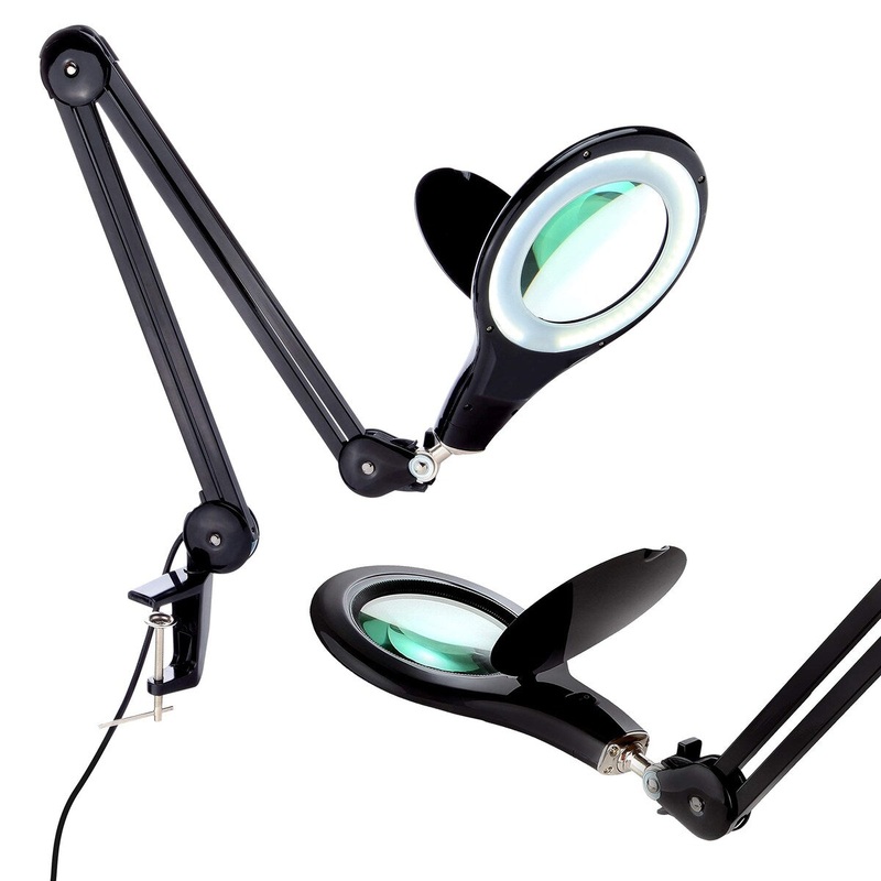 LightView PRO Magnifying Desk Lamp, 2.25x Light Magnifier, Adjustable Magnifying Glass with Light for Crafts, Reading
