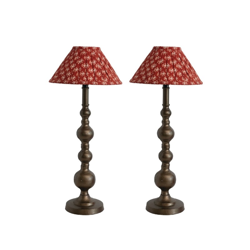 Metal Table Lamp with Patterned Shade - 11.8"L x 11.8"W x 23.0"H