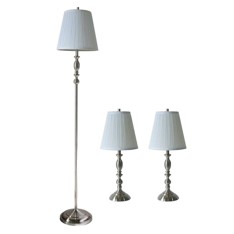Set of 3 Eleanor Table and Floor Lamp Set