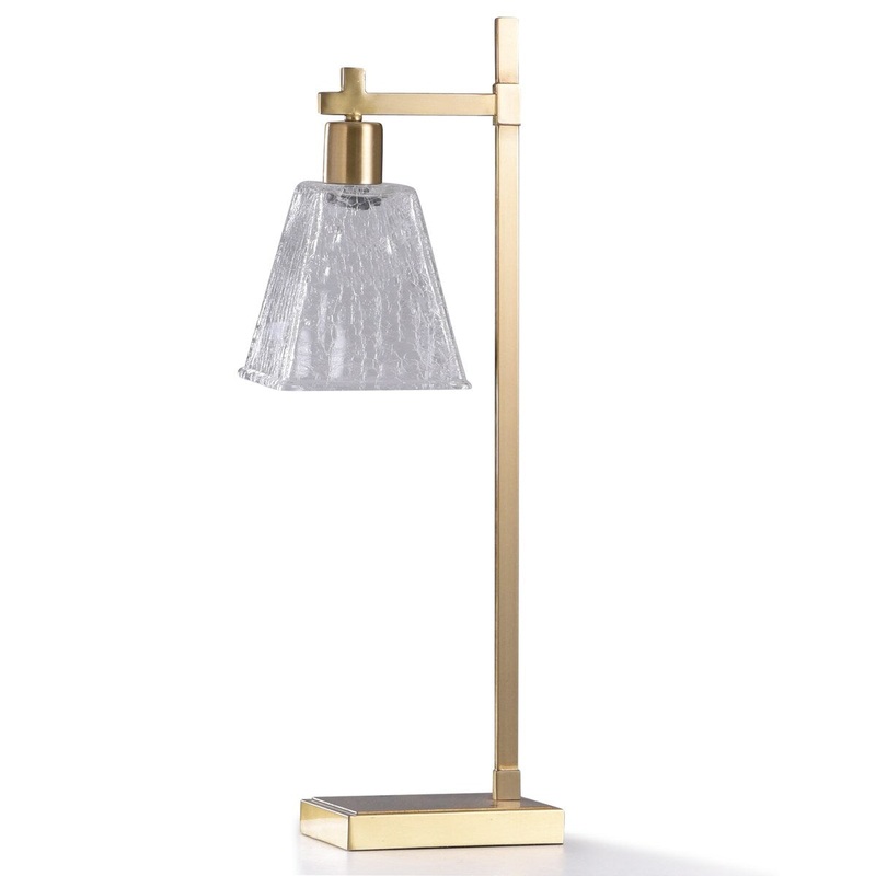 StyleCraft Luca Satin Brass Metal Desk Lamp