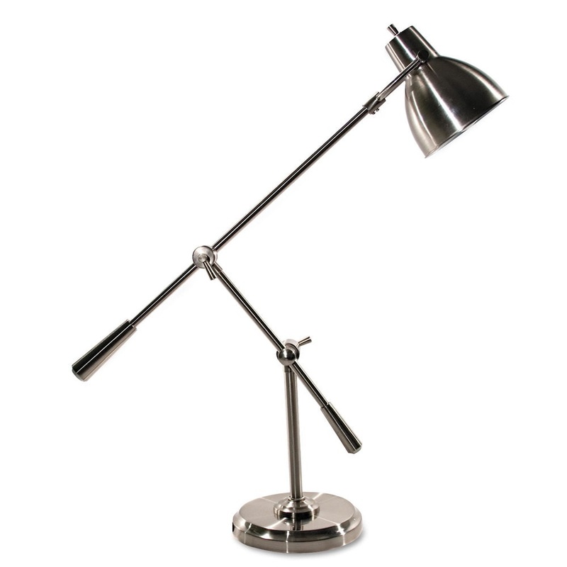 Ledu Full Spectrum Cantilever Post Desk Lamp 26-inch High Brushed Steel