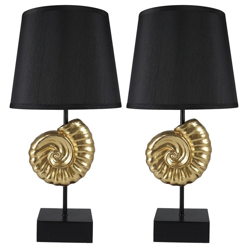 Set of 2 Nautilus Table Lamps, 22" Tall