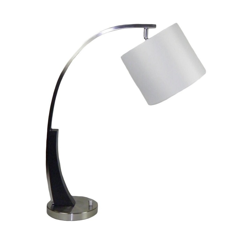Brush Nickel Desk Lamp With Shade