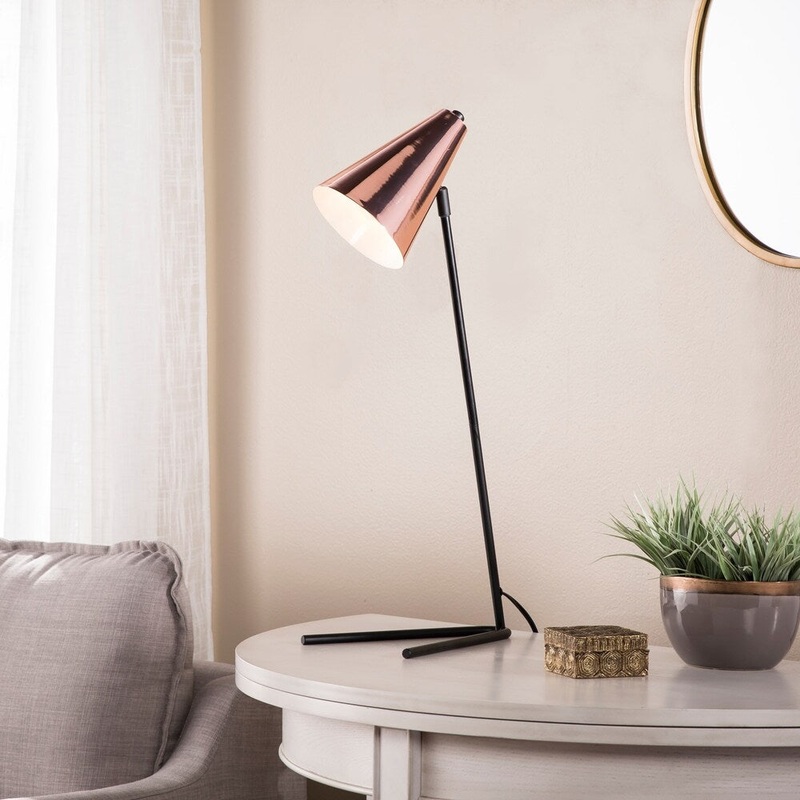 Carson Carrington Jaren Matte Black with Copper Table/Desk Lamp