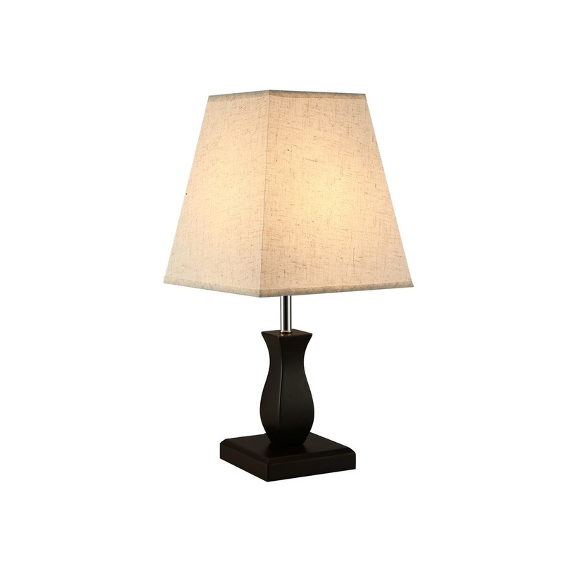 Cedar Hill 14" Dark Bronze Table Lamp with Wood Base - 14