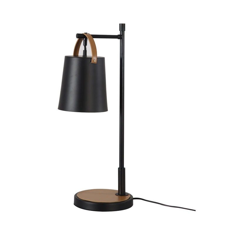 Cedar Hill 24 in. Black Iron Desk Lamp with Steel shade