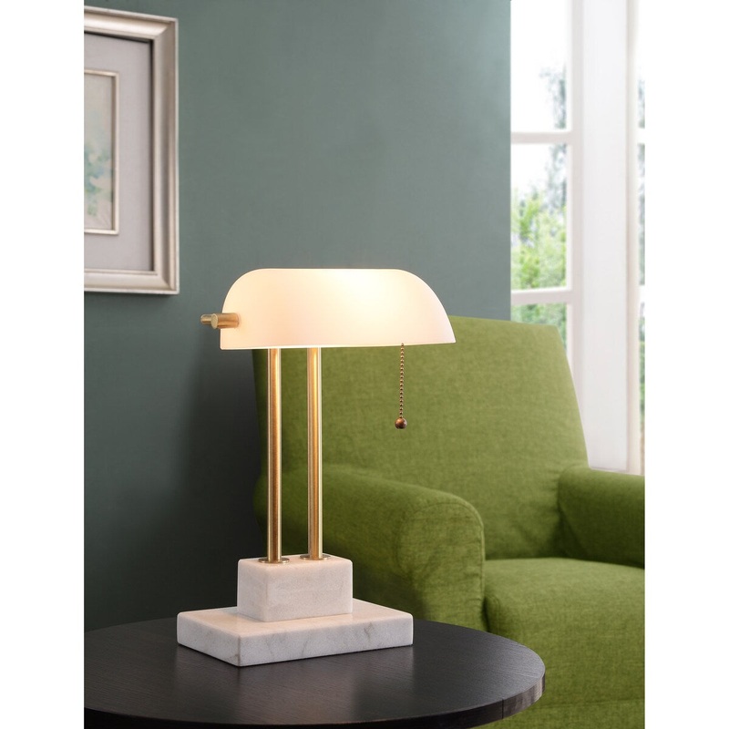 Ensemble Antique Brass Fnish with Marble Base Desk Lamp