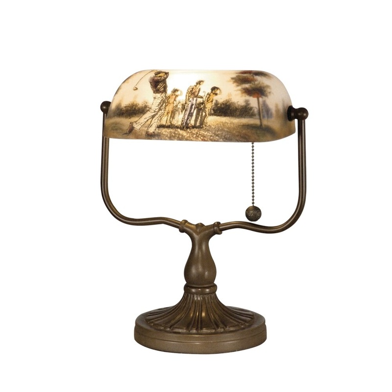 Golf Handale Hand Painted Accent Table Lamp
