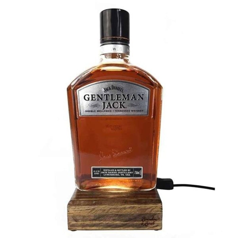 Reclaimed Bourbon & Whiskey Bottle Liquid Desk Lamp - Gentleman Jack