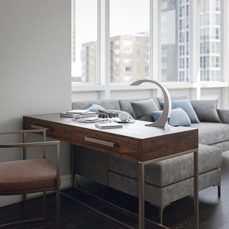 Crest Brushed Steel Desk Lamp