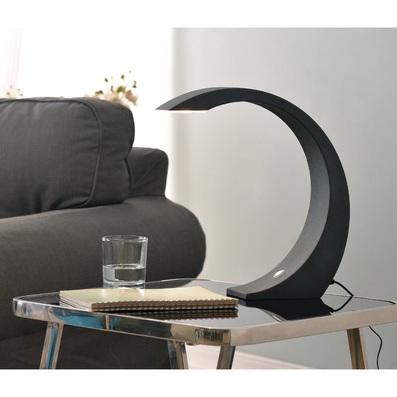 Crest Sand Black Desk Lamp - 13 x 13 x 3 - 13 x 13 x 3