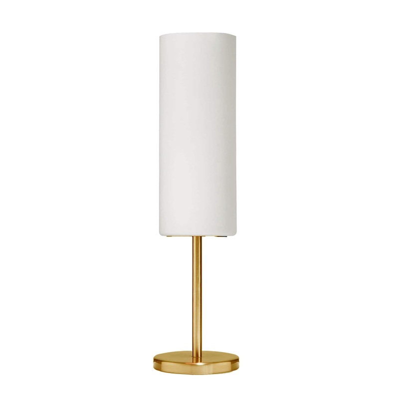 Dainolite Paza 1 Light Table Lamp - Aged Brass - White Glass