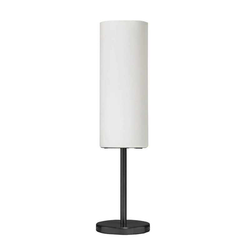 Dainolite Paza 1 Light Table Lamp - Matte Black - White Glass