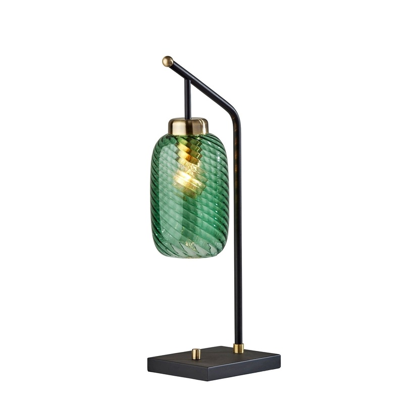 Derrick Desk Lamp - Black w. Antique Brass Accents