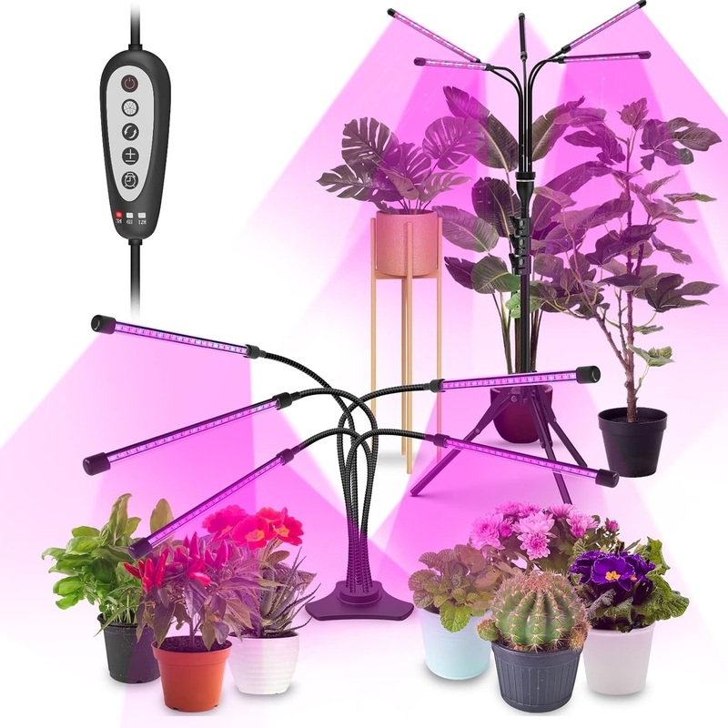 Gardening Growing Lamps, Full Spectrum LED Plant Light for Indoor Plants 5 Heads & Red Blue White Full Spectrum Plant Light