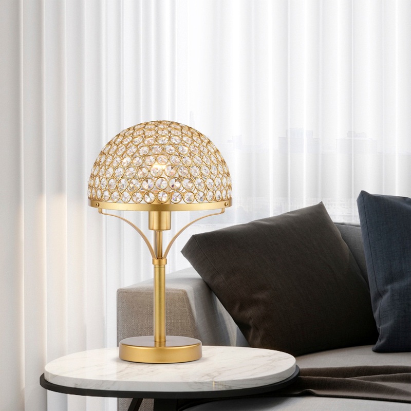 Gizella 10 Inch Glam Crystal Matte Gold Table Lamp 1-Light - N/A