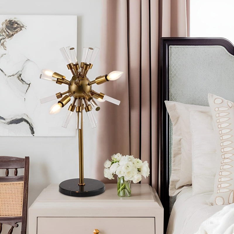 Gold Sputnik Table Lamp, Sci-fi Futuristic Desk Light