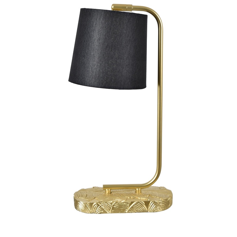 Josephine Black and Gold Leaf Task Lamp - 9 x 7.5 x 18.25