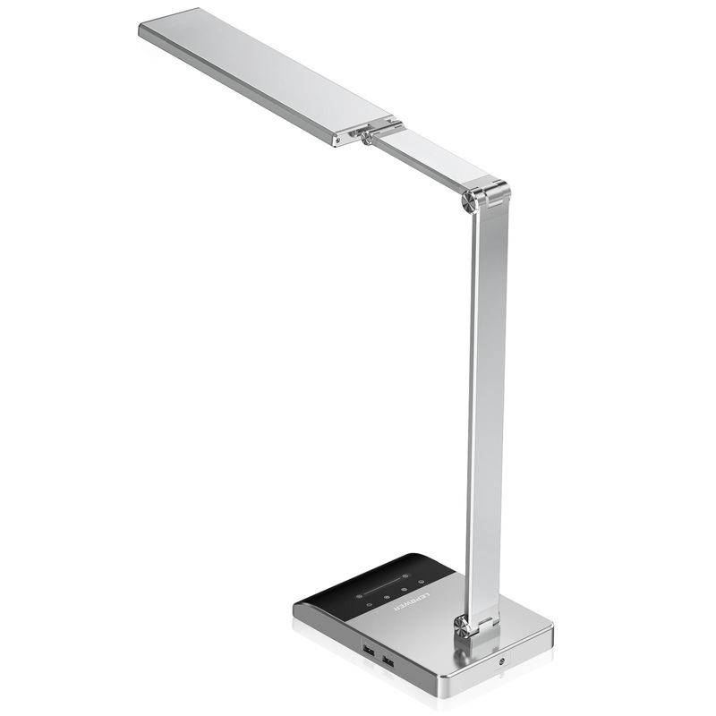 LED Desk Lamp, 750LM for Home Office, Eye-Caring Desk Light with Dual USB Charging Ports, Touch Reading Lamps with 3 Modes Timer