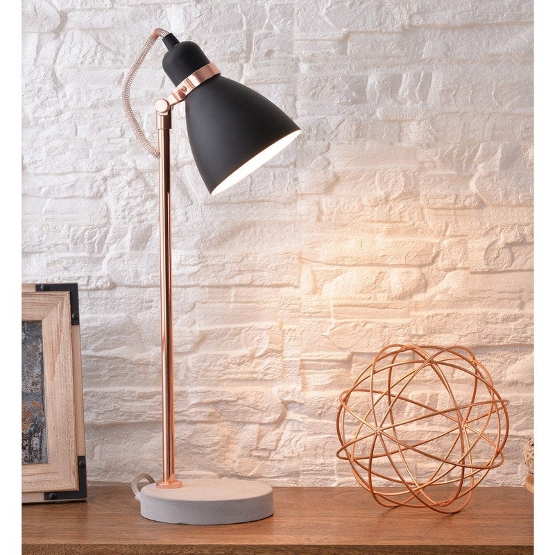 Lola Black, Copper and Concrete Table Lamp