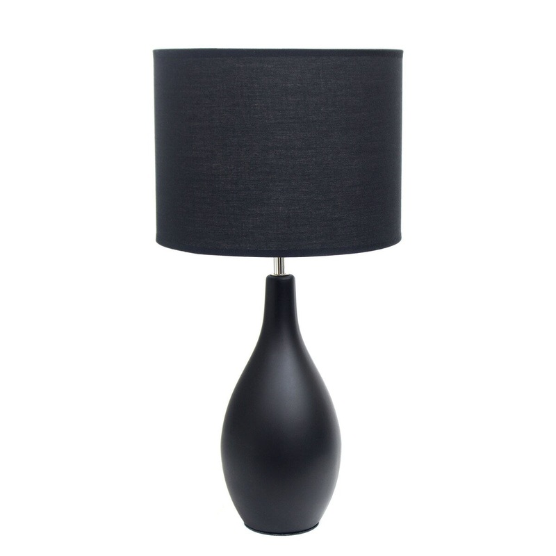 Creekwood Essentix 18.11" Traditional Ceramic Dewdrop Table Desk Lamp - Black - 10.04x10.04x15.94