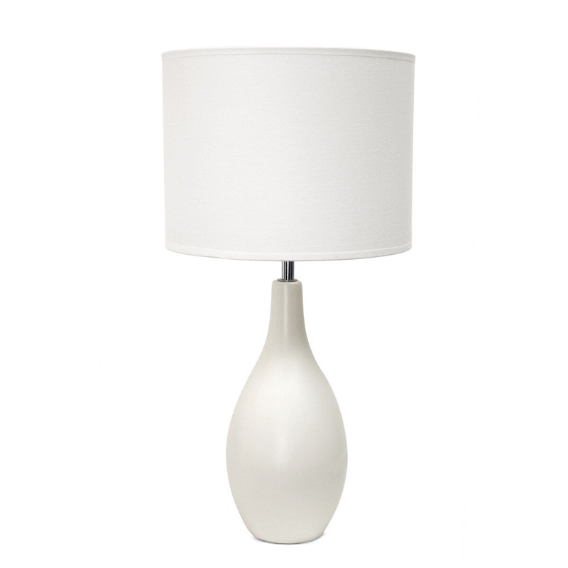 Creekwood Home Essentix 18.11" Ceramic Dewdrop Table Desk Lamp - Off White - 10.04x10.04x15.94