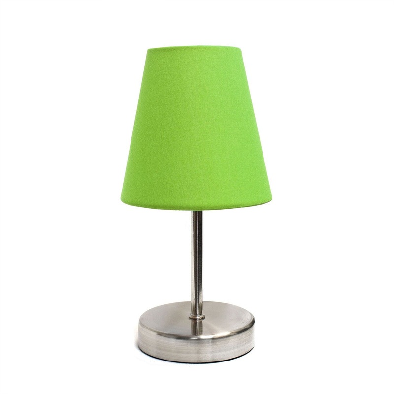 Creekwood Nauru 10.5" Traditional Petite Metal Stick Bedside Desk Lamp - Sand Nickel/Green - 6x6x9.5