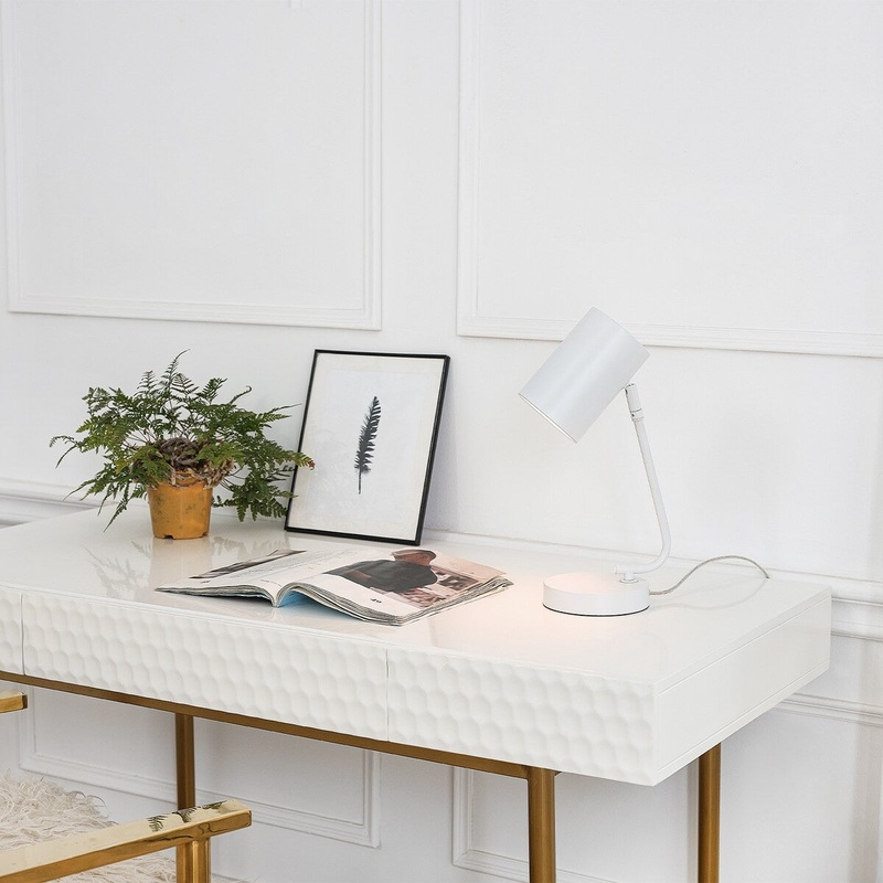 Jordan 15" Matte White Desk Lamp - one size