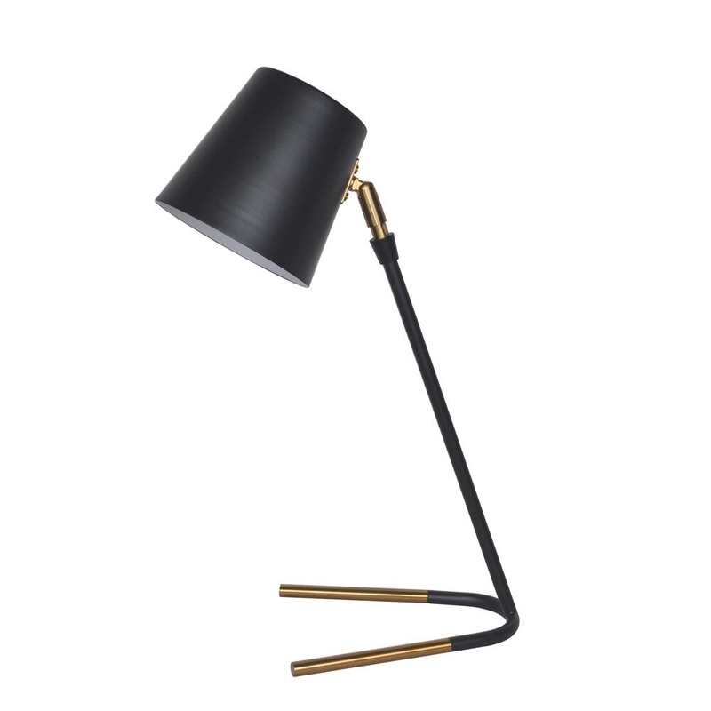 Metal Desk Lamp, Matte Black, 19"