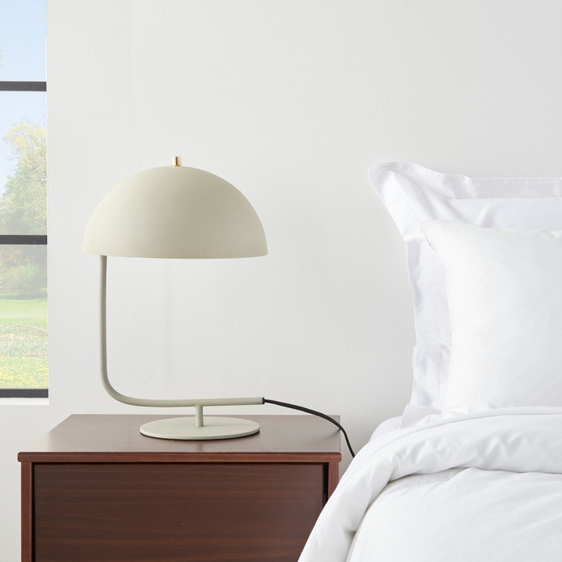 Nourison 18" Cream Mid-Century Iron Desk Lamp
