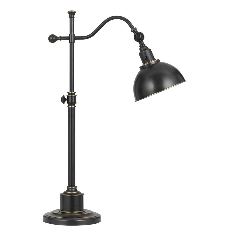 Oil-rubbed Bronze-finished 60-watt Desk Lamp with Adjustable Pole
