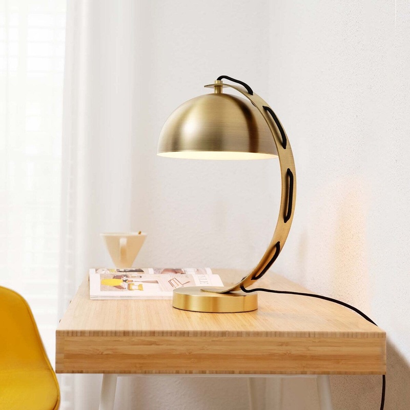 Orla 16" Matte Brass Desk Lamp with Title 20 LED Bulb Included - one size