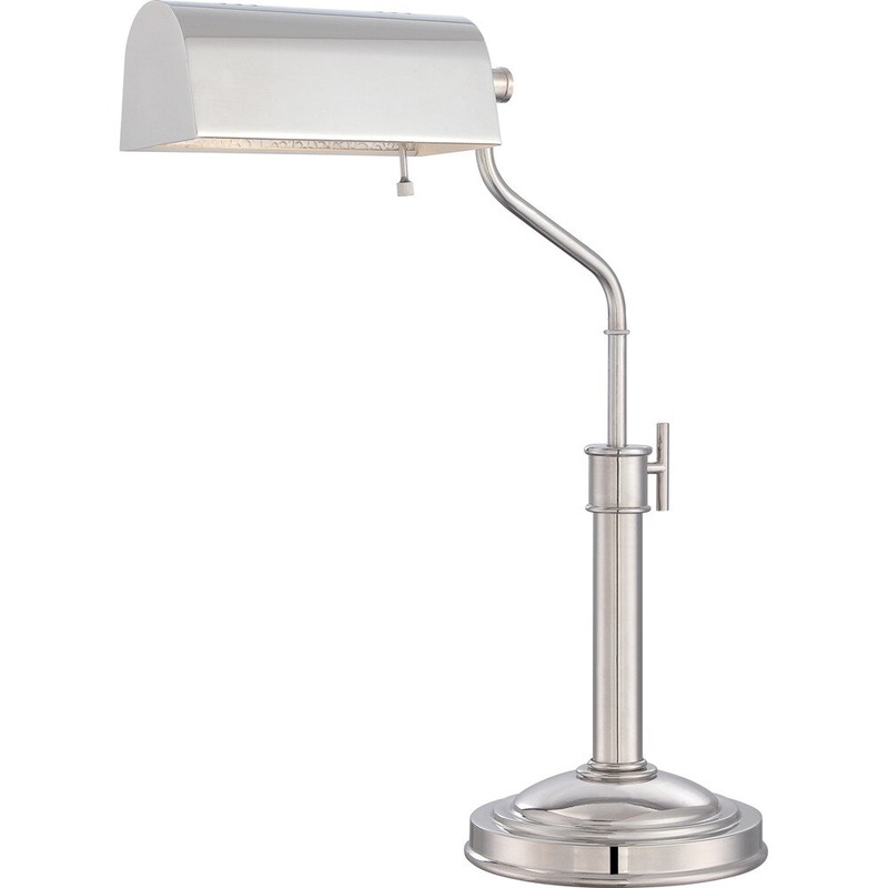 Quoizel Portable Lamp Haskell Polished Nickel Finish Table Task Lamp