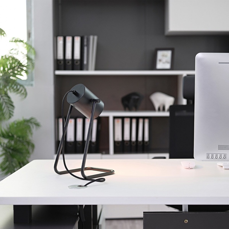 Sahara 14" Matte Black Swing Shade Desk Lamp - one size