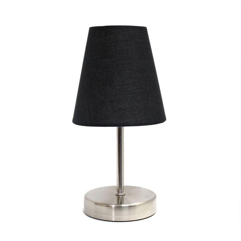 Creekwood 10.5" Traditional Petite Metal Stick Bedside Table Desk - Sand Nickel/Black - 6x6x9.5