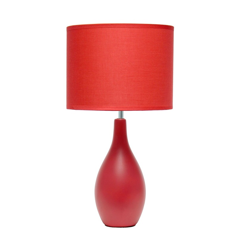 Creekwood 18.11" Traditional Standard Ceramic Dewdrop Table Desk Lamp - Red - 10.04x10.04x15.94