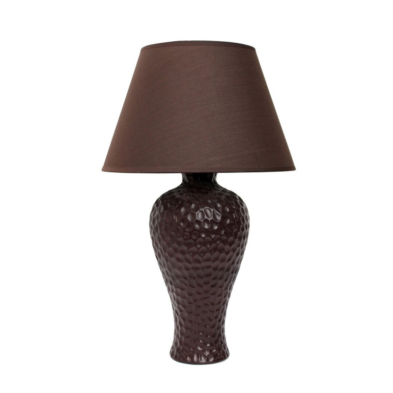 Creekwood 20.08" Traditional Textured Imprint Winding Table Desk Lamp - Brown - 14.57x14.57x14.96