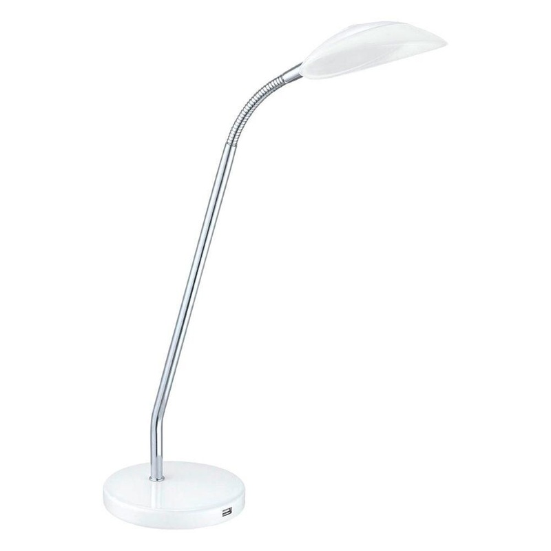 Eglo Canetal LED Desk Lamp with White and Chrome Finish