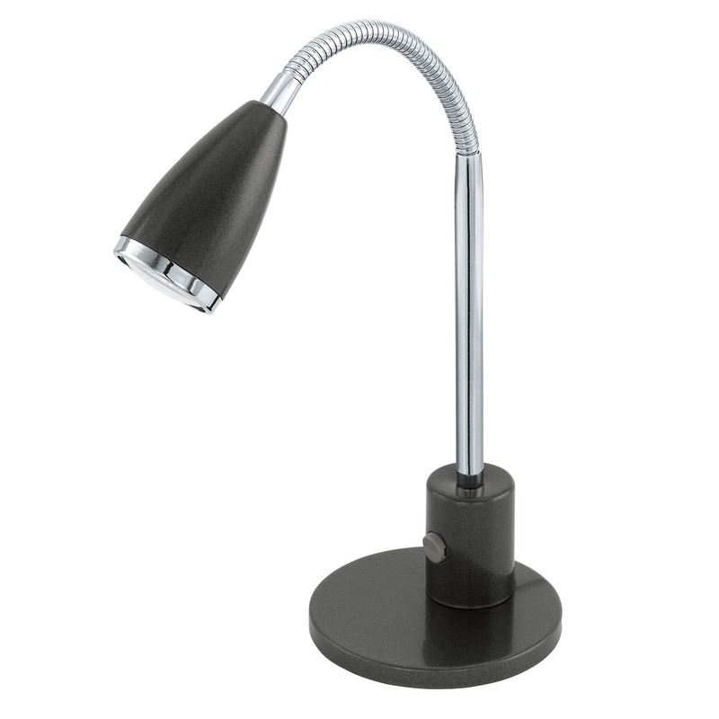 Eglo Fox Black Desk Lamp with Chrome Finish