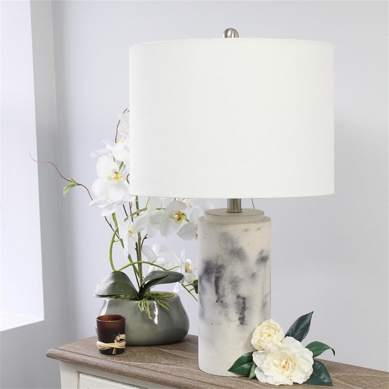 Finish Table Lamp with Fabric Drum Shade