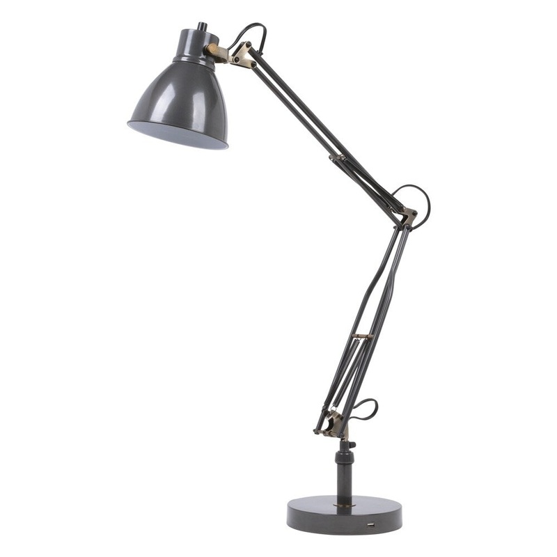 Lumesty Dallas Dark Graphite Metal Desk Lamp