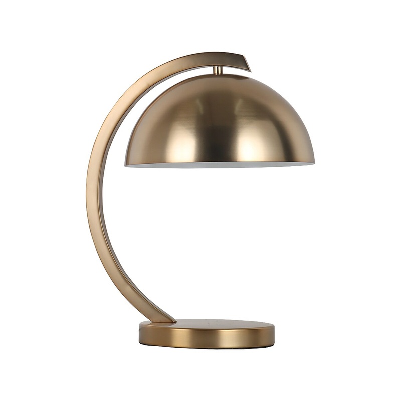 Metal 15.25" Dome Shade Table Lamp, Gold 15.25"H - 9.8" x 9.8" x 15.25"