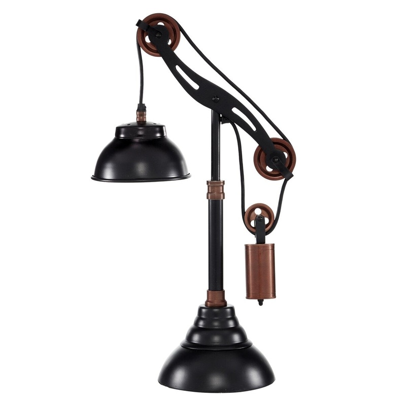 Metal Pulley Room Desk Lamp - Black - Roche River Decor