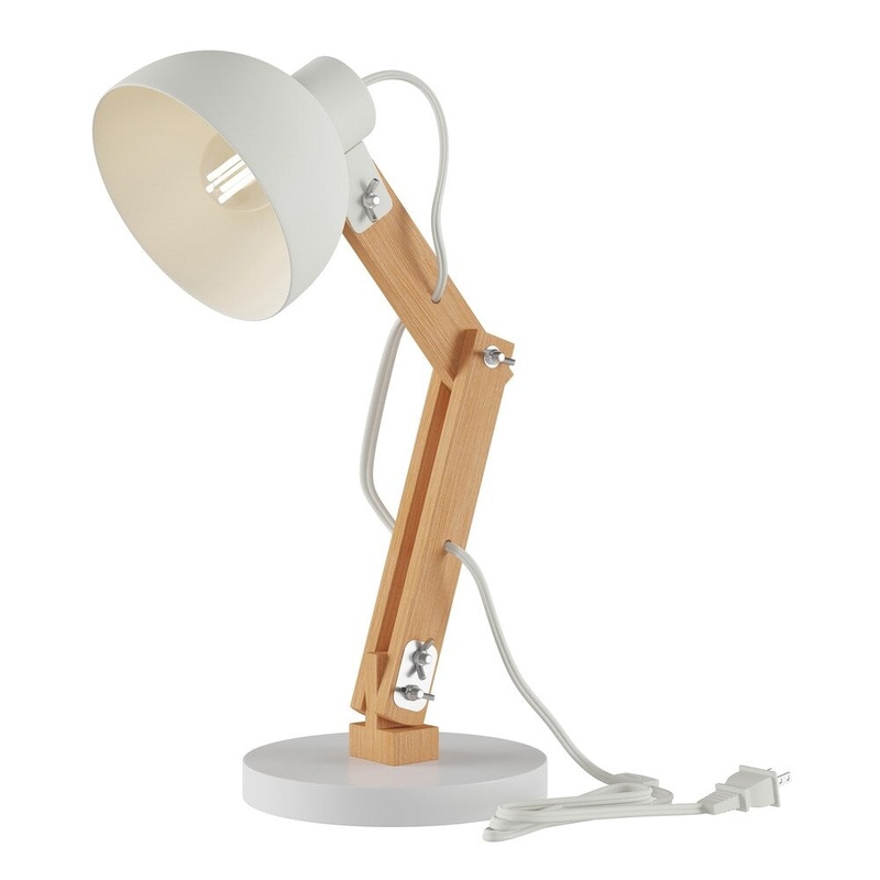 Modern Wood Swing Arm LED Desk Lamp LED Bulb Included by Lavish Home