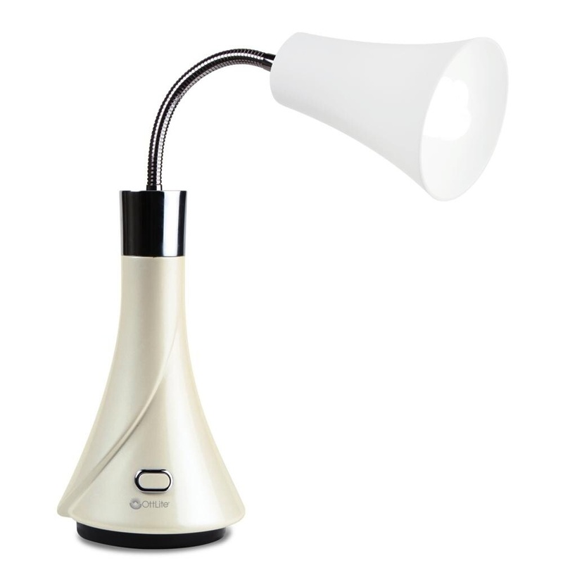 OttLite Tulip Desk Lamp, Pearl
