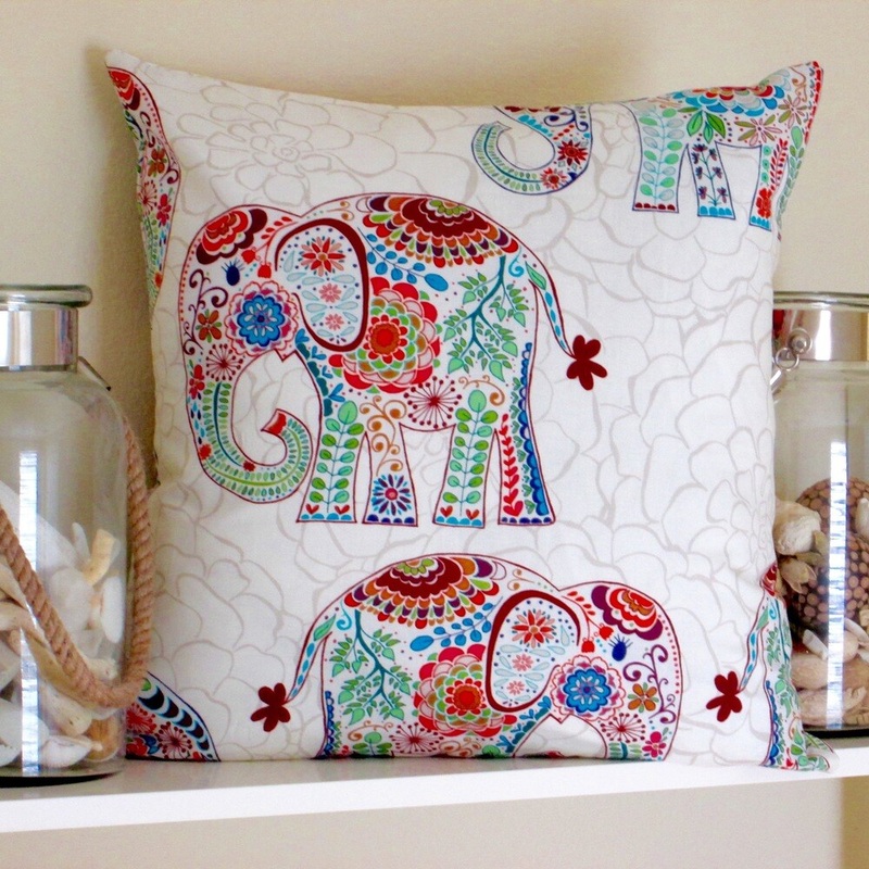 Artisan Pillows 20-inch Indoor Kids Nursery Throw Pillow Elephants