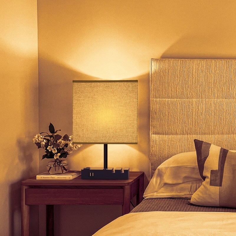 Cedar Hill 17 in.Table Lamp with USB Port and Phone Dock (Lightbulb included)