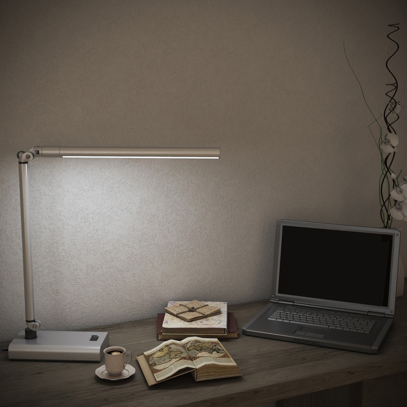 Lavish Home 36-LED Energy Efficiency Adjustable Arm Desk Lamp, White